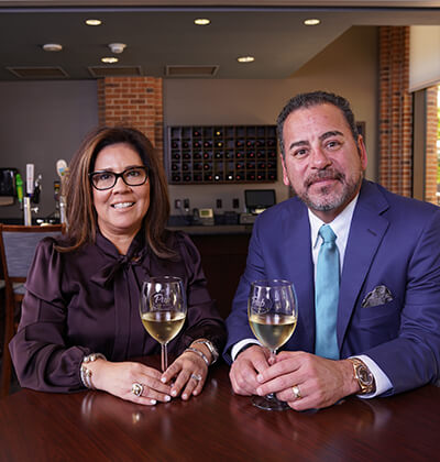 Leti and Tom Contreras enjoy The Pub at St. Mary's University.
