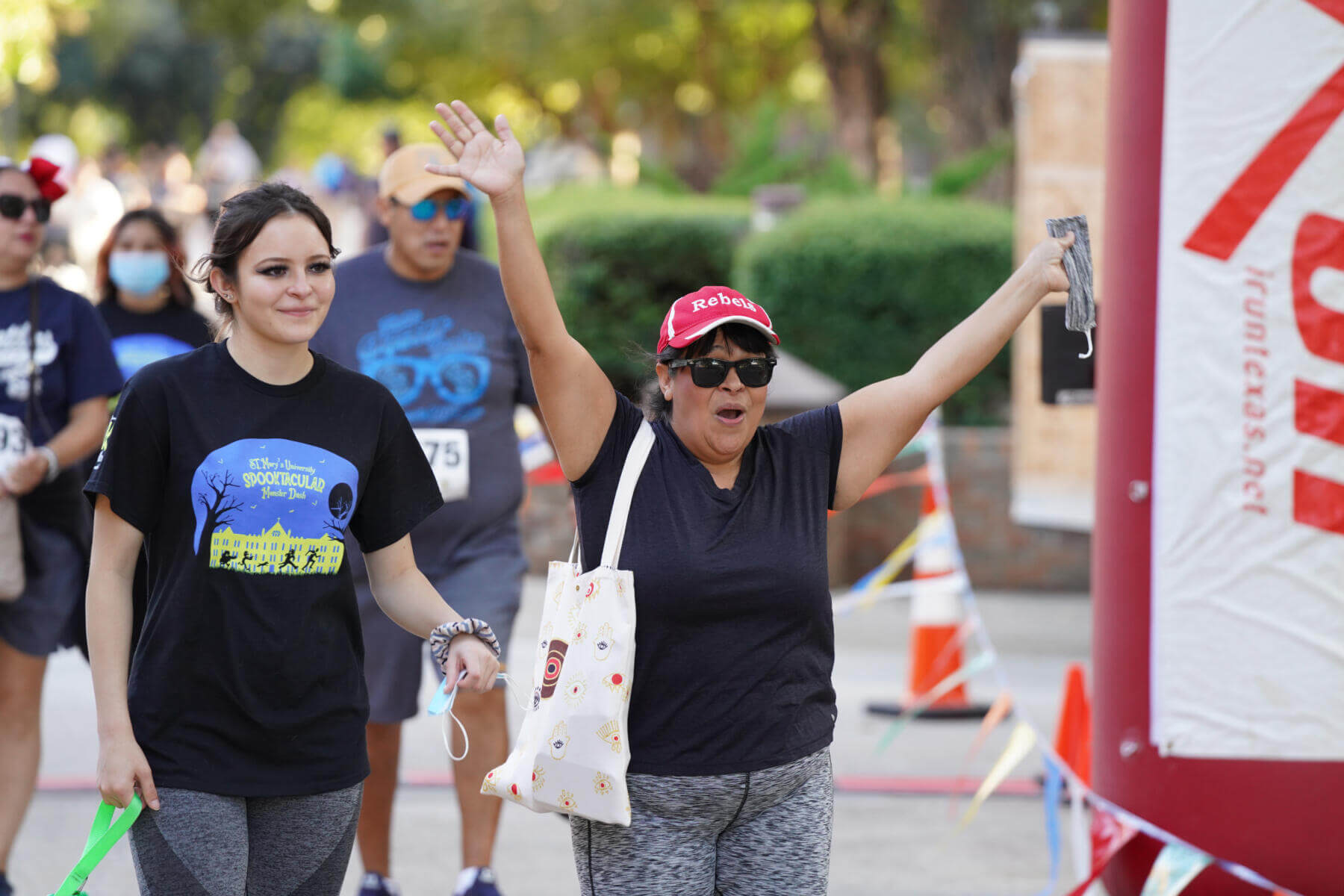 Student and parent at the annual 5k run